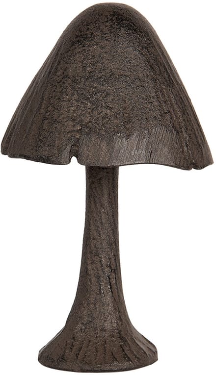 Clayre & Eef Decoratie Beeld Paddenstoel 7x7x13 cm Bruin Metaal Herfst decoratie