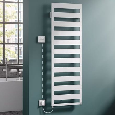 Kermi Casteo-E bathroom radiator 60 x 3 x 125.9 cm incl. electric set WFS left, CTE101200602EXK