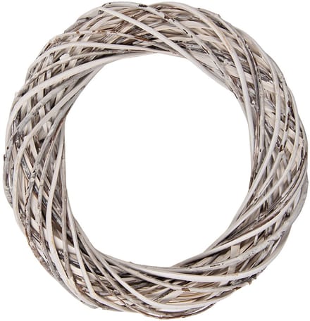 Clayre & Eef Krans Ø 30x6 cm Wit Rotan
