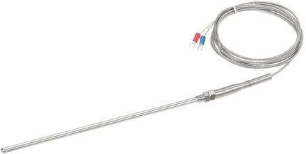 Thermokoppel Sensor - Temperatuurmeter - Nauwkeurig Meten - Waterdicht Ontwerp - 5x200mm 6.6ft - Zilver