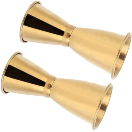 Dailygoods - Roestvrijstalen Cocktail Jigger Set van 2 - Gouden Maatbekers voor Bartending