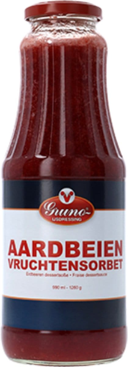 Gruno vruchtensorbet aardbei 1 liter