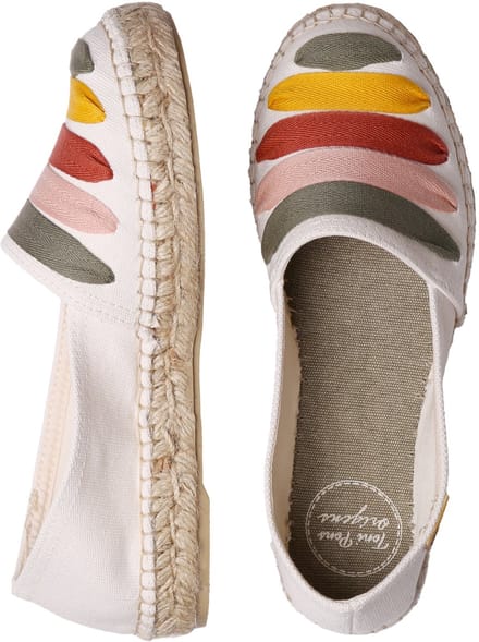 Platte espadrilles voor dames met linten | ROSE-CM