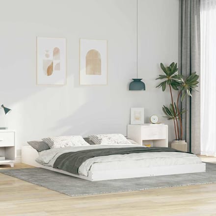 vidaXL - Bedframe - Wit - 160 - x - 220 - cm - Massief - grenenhout