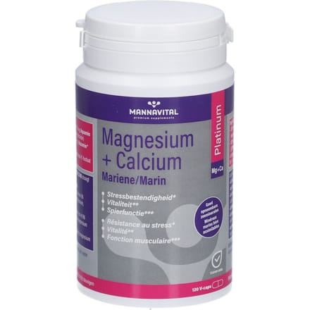 Mannavital Mariene magnesium + calcium platinum 120 Vegetarische capsules