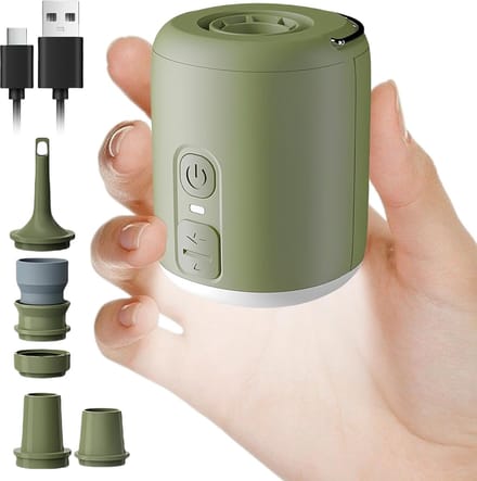 Elektrische luchtpomp – 1600mAh, 280 l/min, 5 mondstukken, LED
