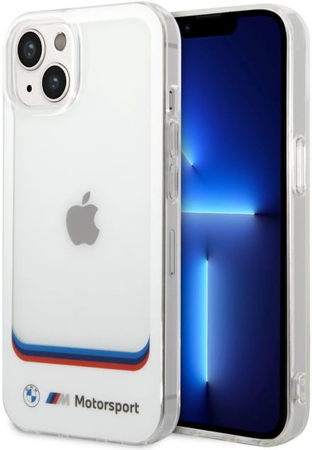 BMW Back Cover - iPhone 14 Plus & 15 Plus - Wit - Schokabsorberend - Motorsport Accent