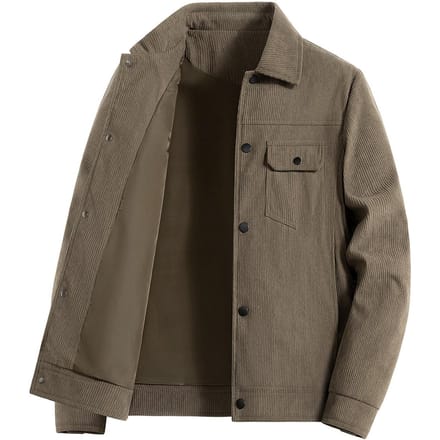 Veste d'outillage ample décontractée polyvalente en velours côtelé pour hommes printemps et automne grande taille 6XL black