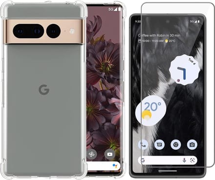 Hoesje geschikt voor Google Pixel 7 Pro - Screenprotector Glas - Shockproof Transparant