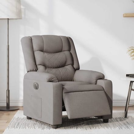 vidaXL - Fauteuil - verstelbaar - elektrisch - stof - taupe
