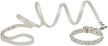 Croci hondenriem met halsband pearls parels wit - Default Title