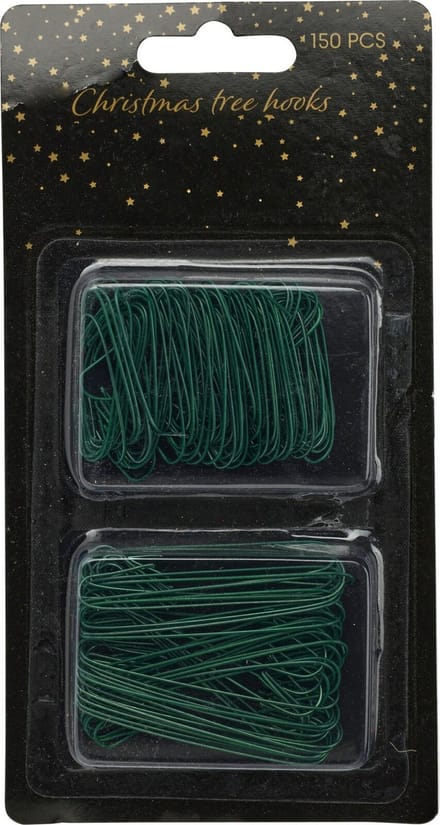 Christmas Decoration kerstbalhaakjes - 150x - groen - 3,5 en 6 cm
