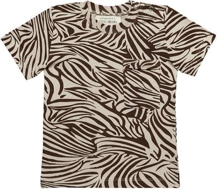 Little Indians T-shirt Boxy Zebra Junior Katoen Crème/bruin Maat 92