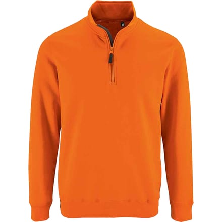 SOLS Heren Stan Zip Staande Kraag Trui (Oranje)