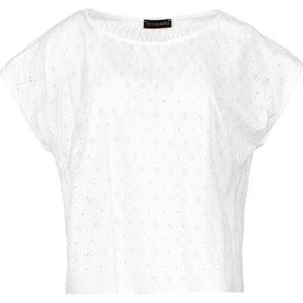 Witte mouwloze geborduurde top
