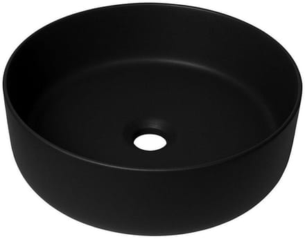 QeramiQ Dely waskom - 36x36x12cm - zonder overloop - rond - keramiek - mat zwart
