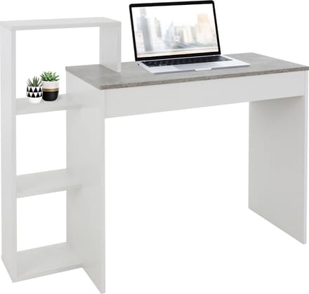 Bureau met legplank 110x72x40 cm wit/betonlook hout ML-Design