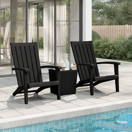 vidaXL - Tuinstoelen - 2 - st - Adirondack - polypropeen - zwart