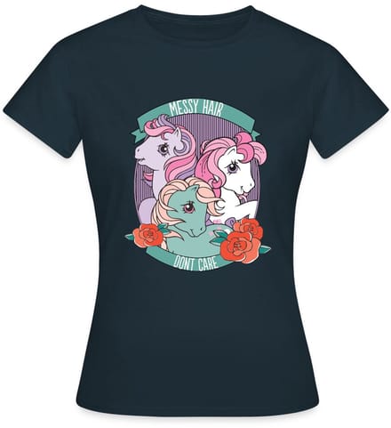 My Little Pony Retro Messy Hair Don't Care Statement T-Shirt Dames
