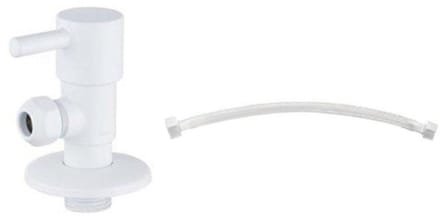 FugaFlow Eccelente Acces Hoekstopkraan Met Flexibele Slang - 30cm slang - 1/2"x3/8" - mat wit