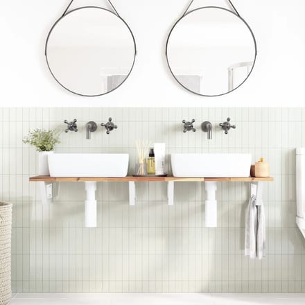 vidaXL - Badkamer - wandschap - staal - en - massief - acaciahout