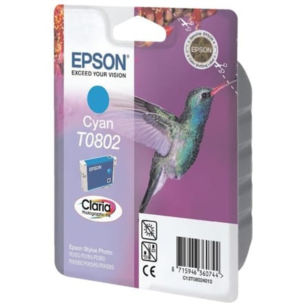 Epson T0802 inktcartridge cyaan (origineel)