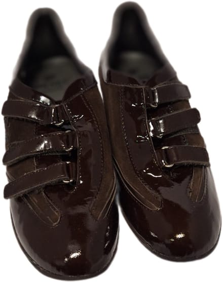 HORNET by Botticelli- LUXE SNEAKER - LAK/ LEER/ VELVET & VELCRO SLUITBANDJES-36