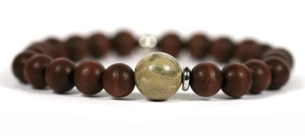 Heaven Eleven Men - Bruin hout - 10mm - Jaspis - 21cm