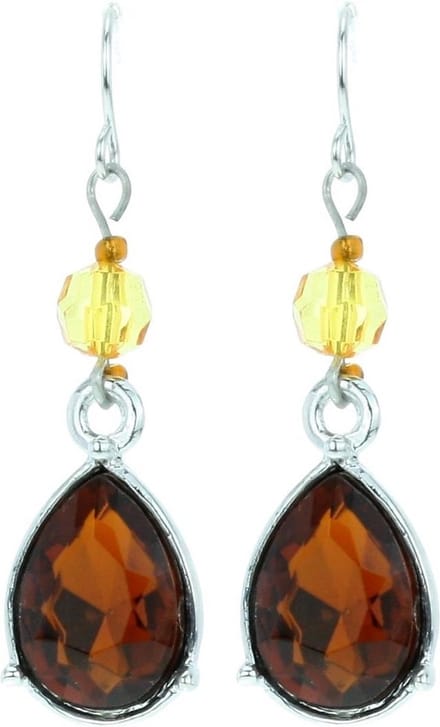 Behave - Dames oorbellen - Druppelvorm bruin herfststijl 4,3 cm