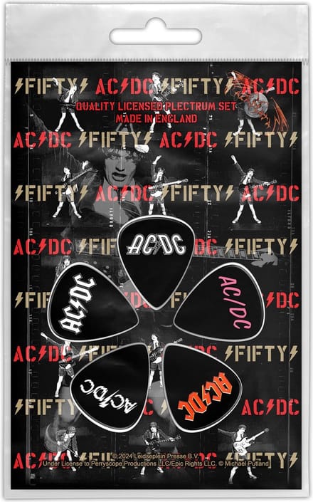 AC/DC - Fifty Plectrum - Set van 5 - Zwart