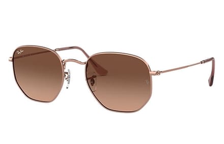 Ray-Ban Vierkant Unisex Koper Bruin Gradiënt RB3548N Zeshoekig