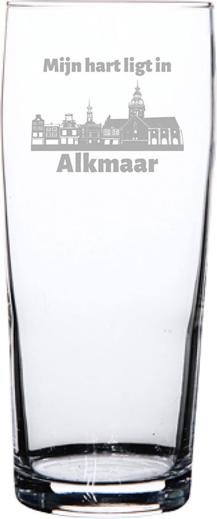 Gegraveerde bierfluitje 19cl Alkmaar