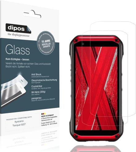 dipos – 2x Pantserfolie geschikt voor Kyocera Torque G07 | 9H Screenprotector
