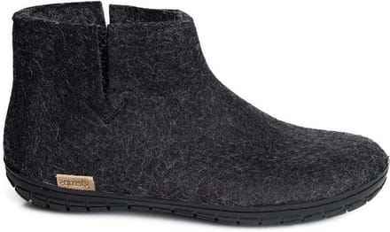 Glerups Warme Vilten Pantoffel Boot Zwart Rubber Zool