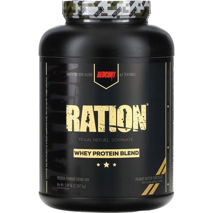 Redcon1, Ration, Wei-eiwitmix, Pindakaas- en chocoladesmaak, 5,09 lbs (2.307,5 g)