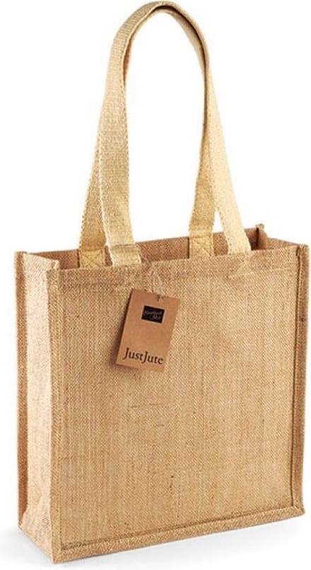 Westford Mill Jute Compact Shopper WM406 - Natural - 30 x 30 x 12 cm