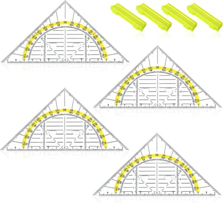 Geodriehoek transparant - 14 centimeter - Kunststof - Schoolgereedschap