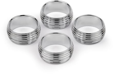 Zilverstad - Servetring Elana set van 4 zilver kleur - Moederdag cadeautip!