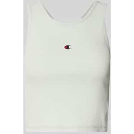Fitted fit korte top met labelstitching