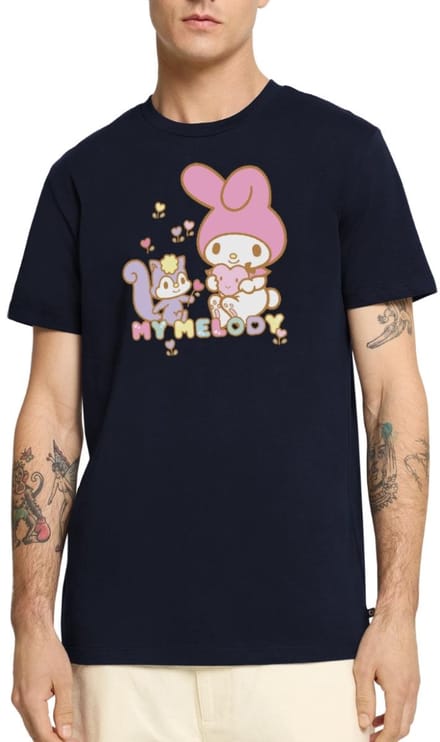 My Melody Plukt Hartbloemen Met Risu Premium T Shirt Heren