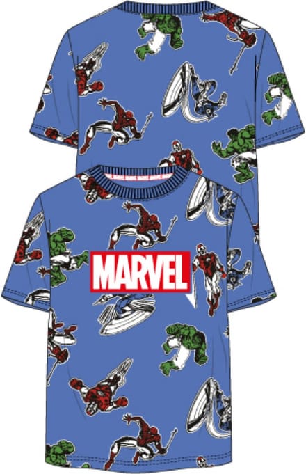 Marvel T-shirt Blauw Katoen Maat 128
