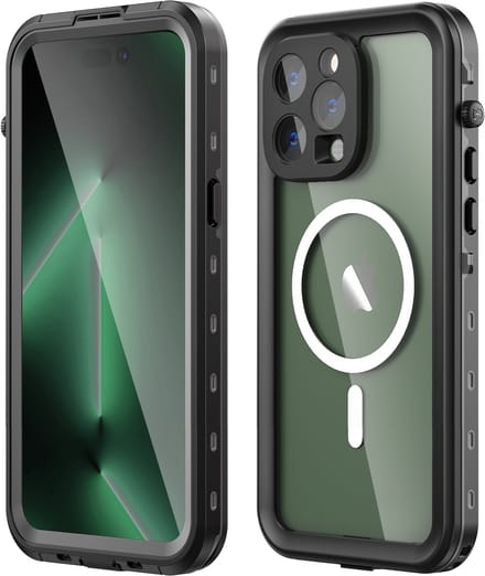 Turtle Shift Volledig waterdicht en stofdicht hoesje Geschikt Voor iPhone 14 Pro Max - Magnetische ring