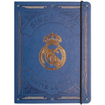Real Madrid Cf Bullet Journal A5 Hardcover Imitatieleer Blauw/goud