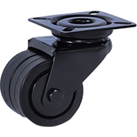 Meso Dubbel zwenkwiel TP-rubber zwart 60mm - 90kg draagvermogen