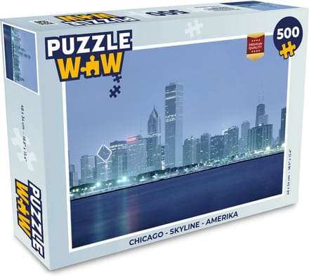 Puzzel Chicago - Skyline - Amerika - Legpuzzel - Puzzel 500 stukjes