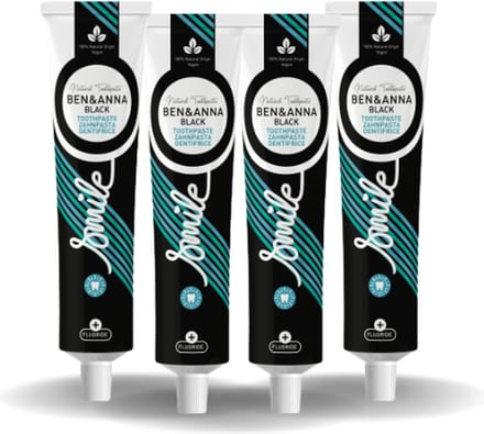 BEN&ANNA - Toothpaste Smile with Fluoride Black - 75ml - 4 Pak