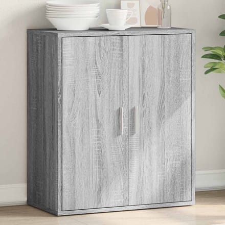 vidaXL - Dressoir - 79x38x80 - cm - bewerkt - hout - grijs - sonoma
