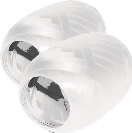 2x Inpaklint Krullint Decoratielint Cadeaulint Sierlint - Wit - 20m x 5mm