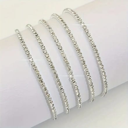 Nivard Armband - Staal - Nep Zilver - Dames - 5 St - Zilver/Wit