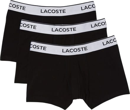 Lacoste Boxershort Heren Met Contrasterende Tailleband 3-pack Zwart - Maat S